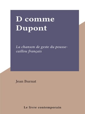 cover image of D comme Dupont